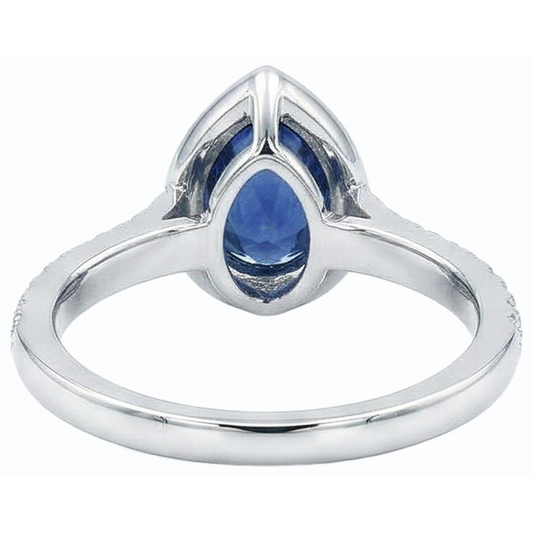 naturel pear diamant 4carats bague angle de côté