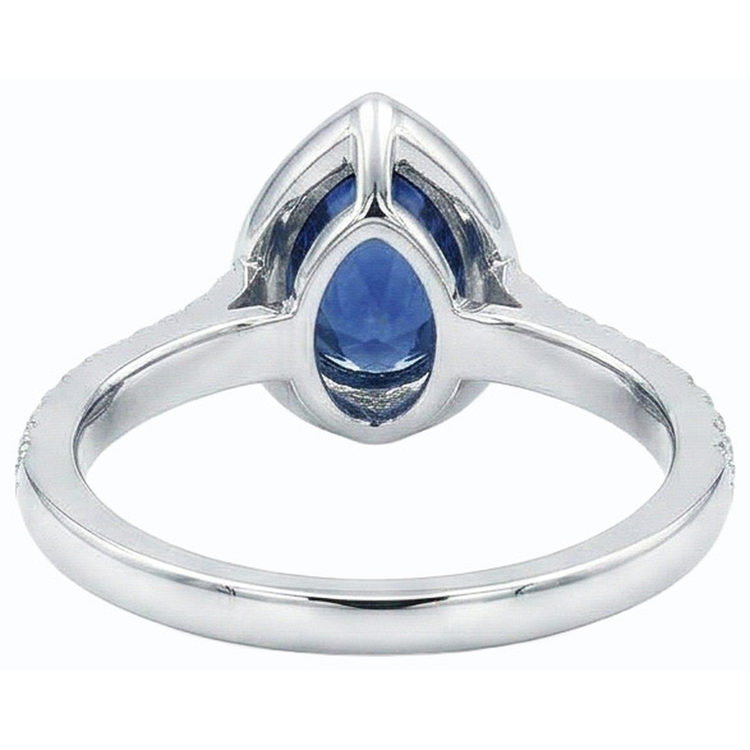 naturel pear diamant 4carats bague angle de côté