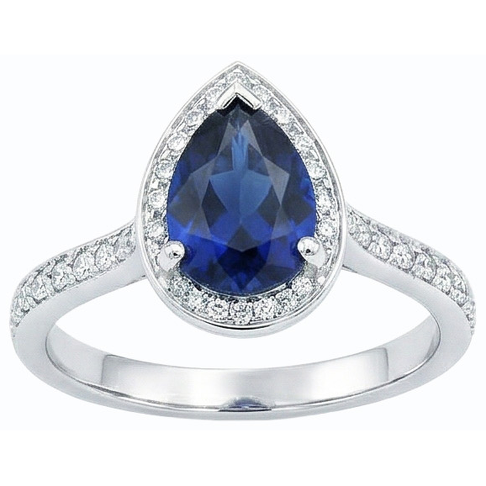 naturel pear diamant 4carats bague détail rapproché