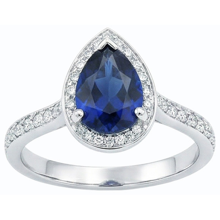 naturel pear diamant 4carats bague détail rapproché