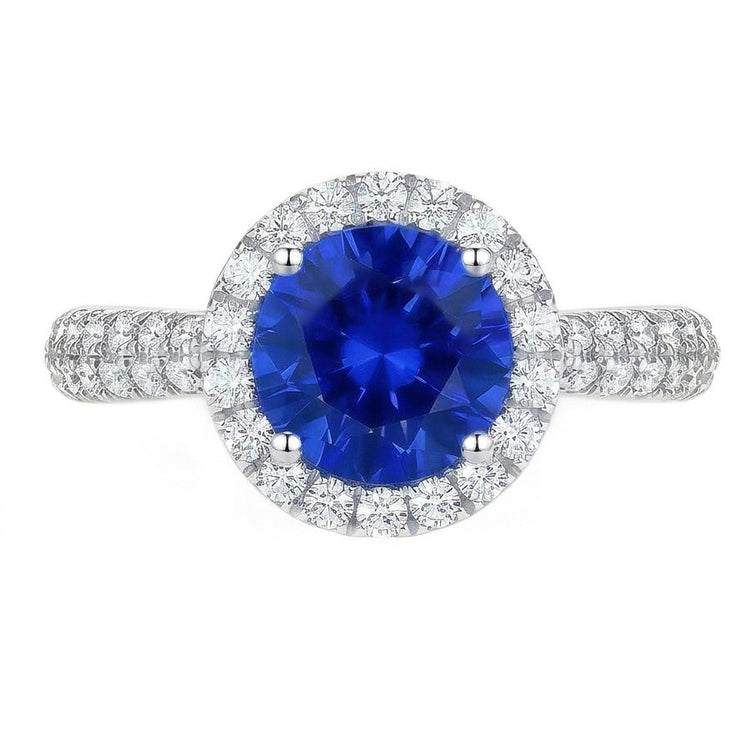 naturel round diamant 3carats bague vue de face