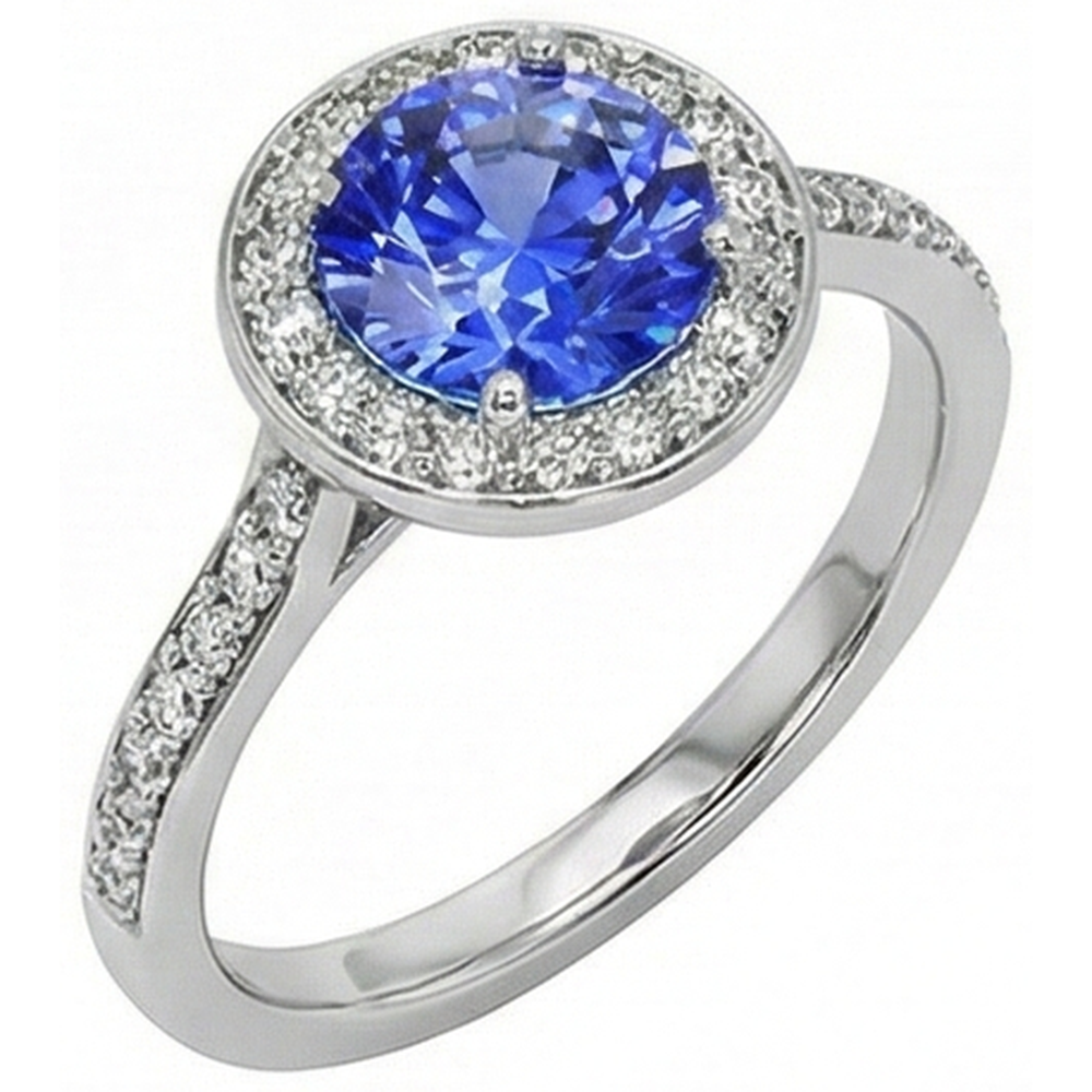 naturel round diamant 4carats bague détail rapproché