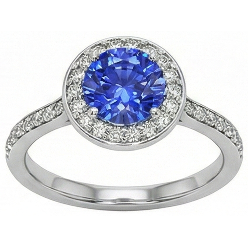 naturel round diamant 4carats bague vue de profil