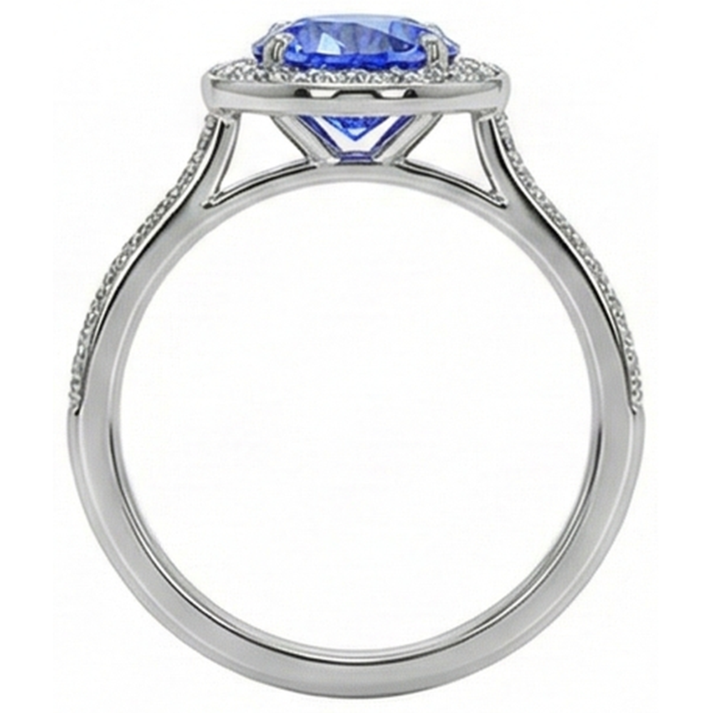 naturel round diamant 4carats bague trois quarts