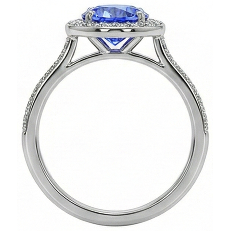naturel round diamant 4carats bague trois quarts