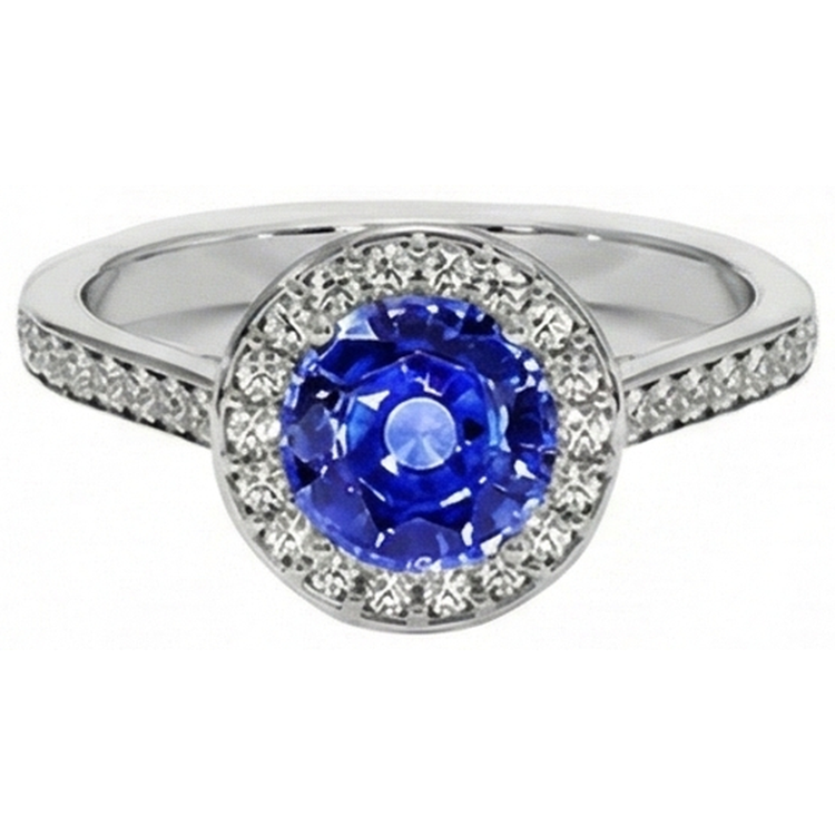 naturel round diamant 4carats bague vue de face