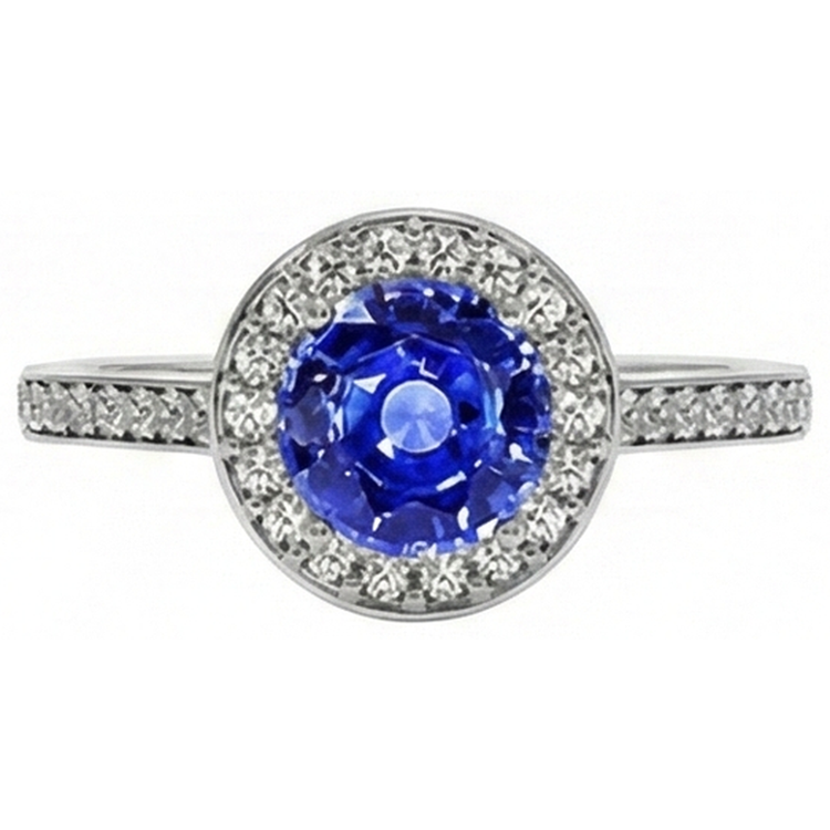 naturel round diamant 4carats bague vue de dessus
