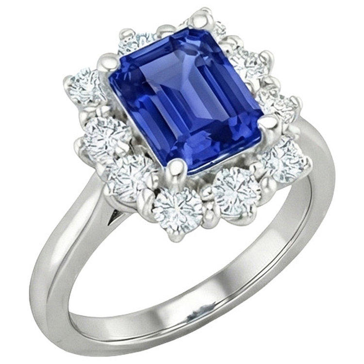 naturel round diamant 4.50carats bague angle de côté