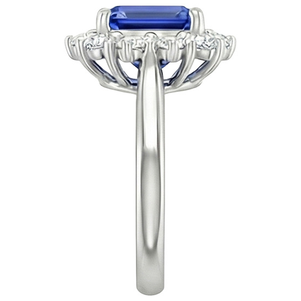 naturel round diamant 4.50carats bague vue de profil