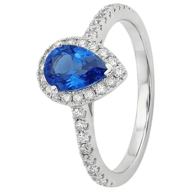 naturel pear diamant 4.50carats bague angle de côté