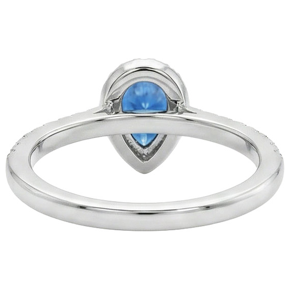 naturel pear diamant 4.50carats bague vue de profil