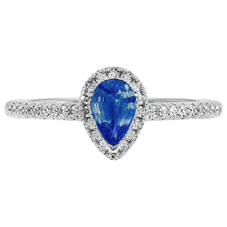 naturel pear diamant 4.50carats bague détail rapproché