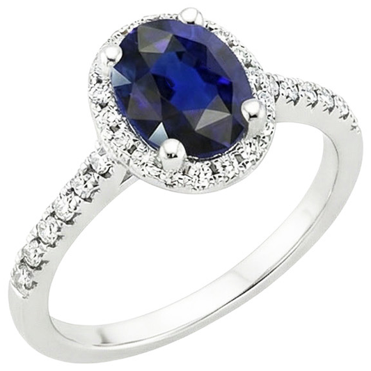 naturel oval saphir 4carats bague angle de côté