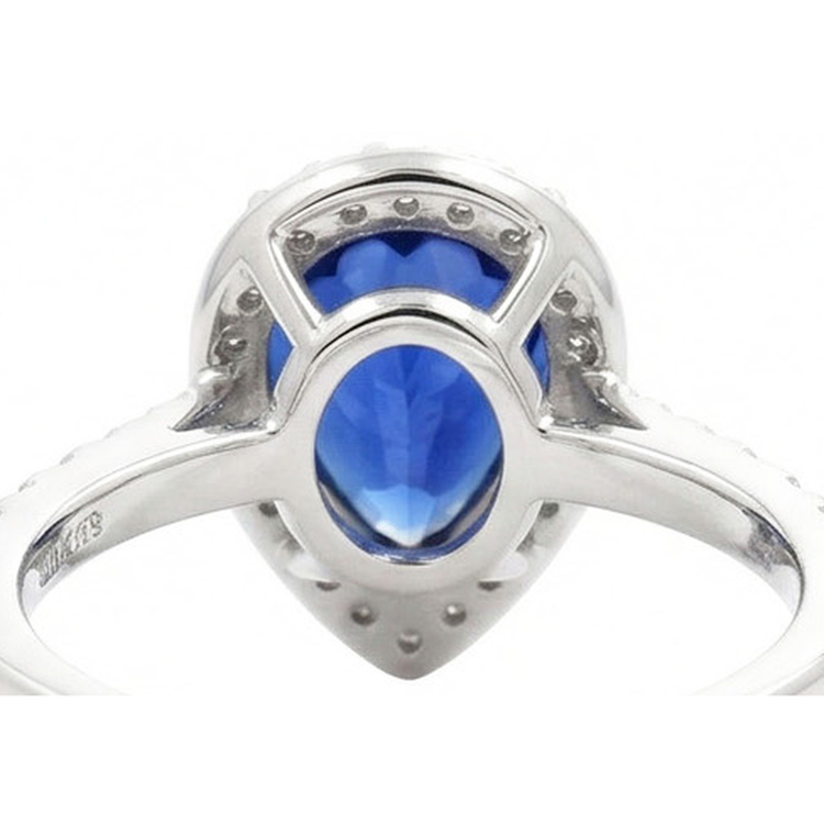 naturel pear diamant 3.25carats bague vue de dessus
