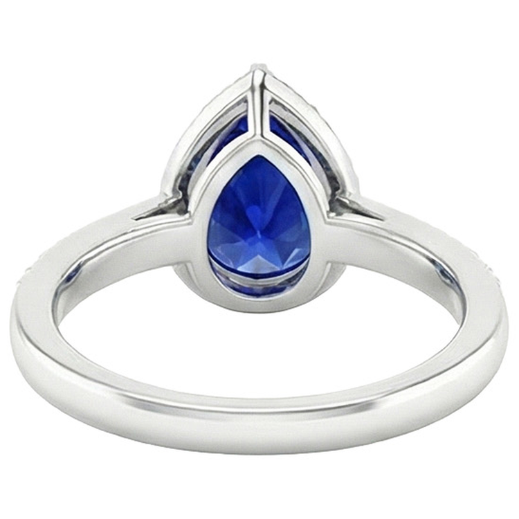 naturel pear diamant 3.75carats bague détail rapproché