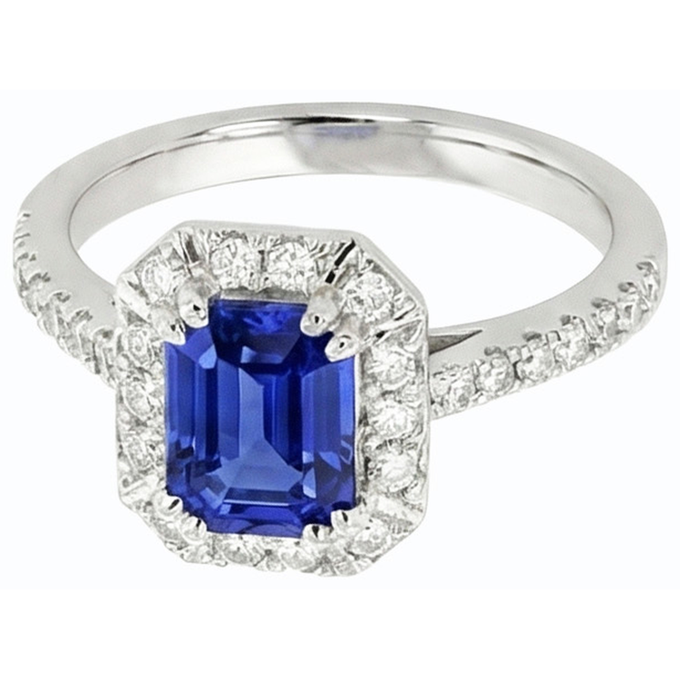 naturel round saphir 3carats bague angle de côté