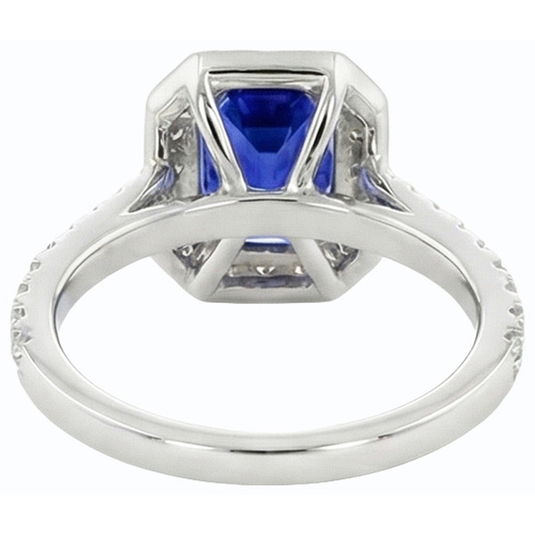 naturel round saphir 3carats bague vue de dessus