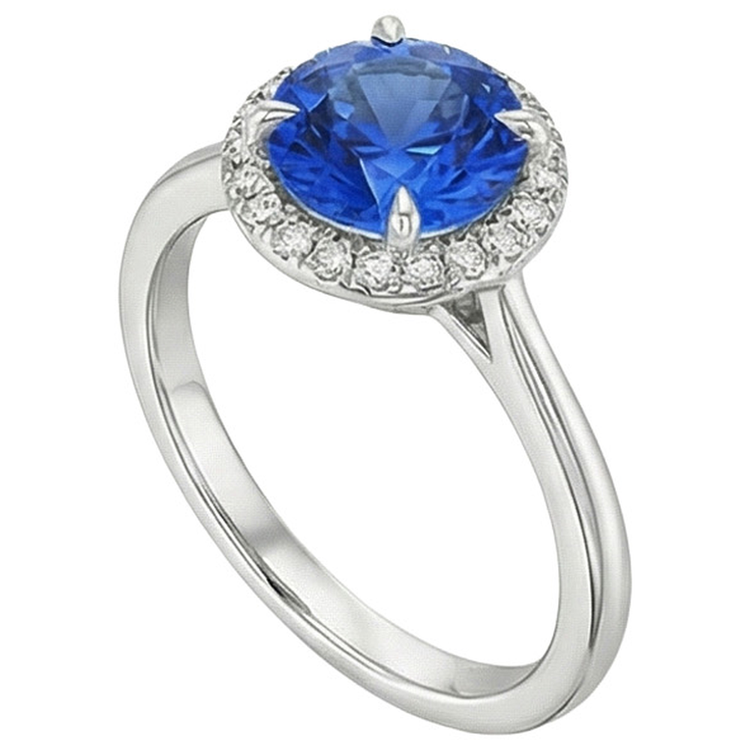 naturel round diamant 2.50carats bague angle de côté