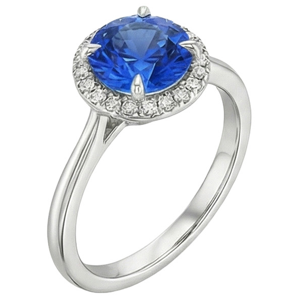 naturel round diamant 2.50carats bague vue de dessus