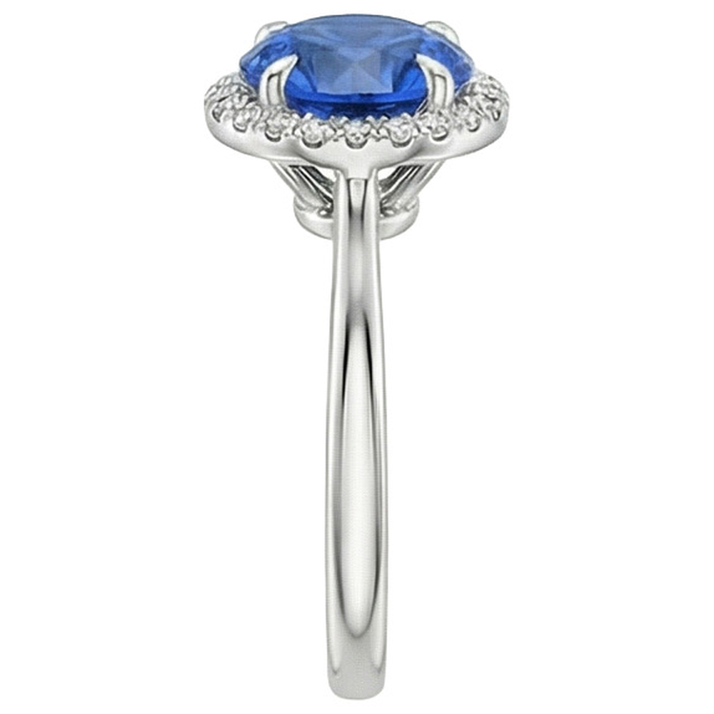 naturel round diamant 2.50carats bague vue de profil