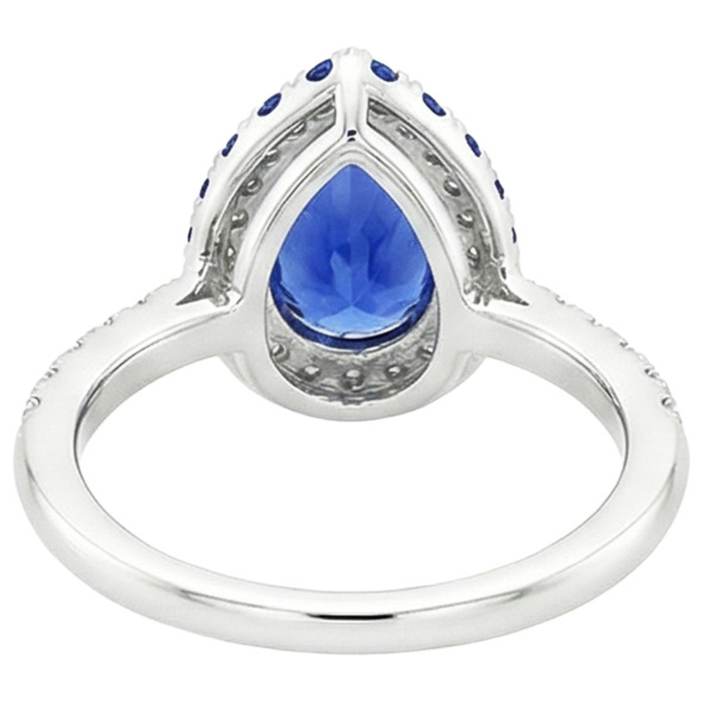 naturel pear diamant 5.25carats bague angle de côté