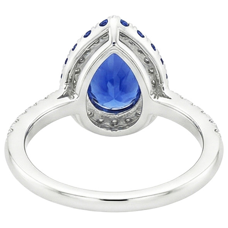 naturel pear diamant 5.25carats bague angle de côté
