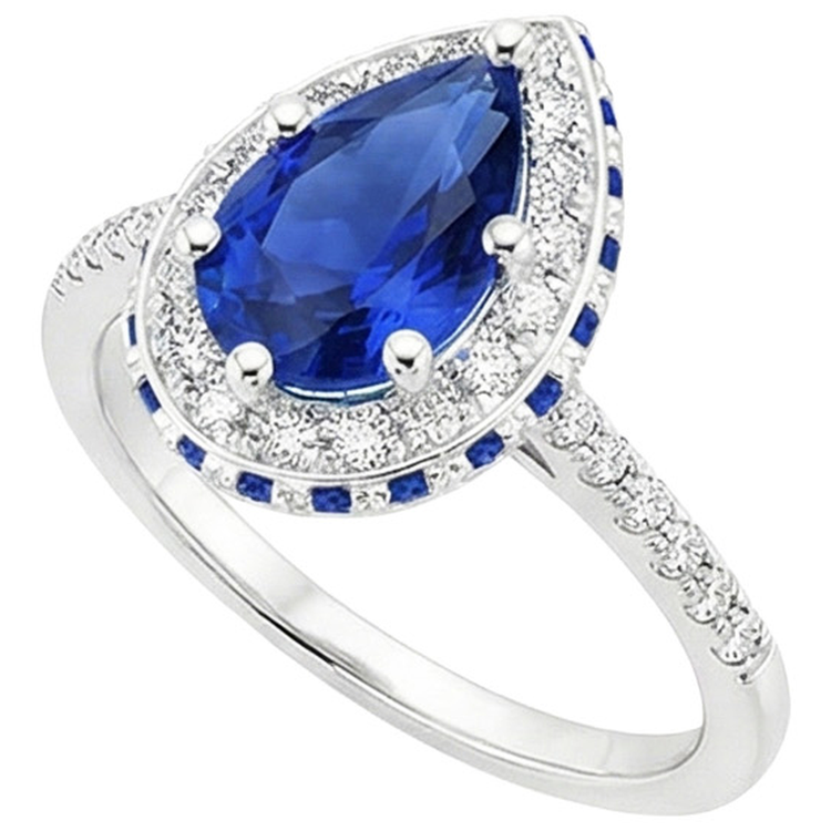 naturel pear diamant 5.25carats bague détail rapproché