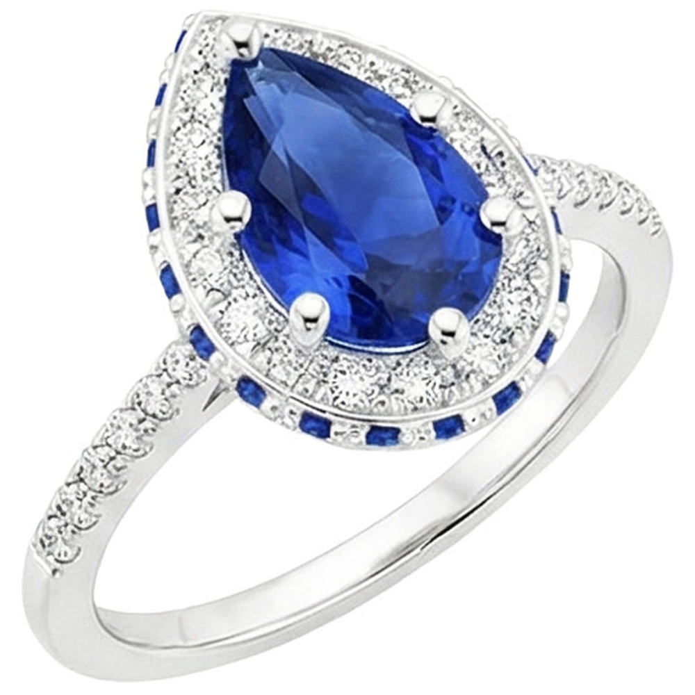 naturel pear diamant 5.25carats bague vue de dessus
