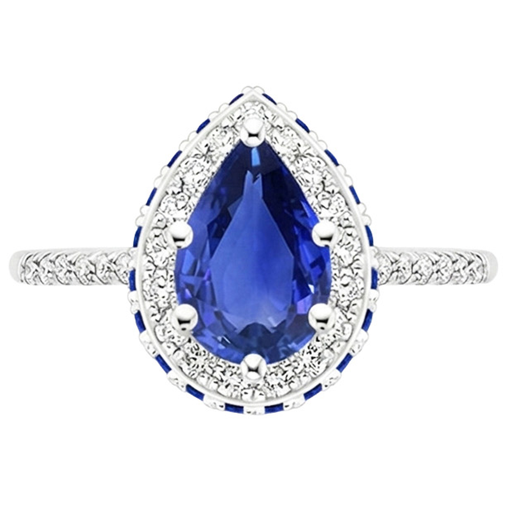 naturel pear diamant 5.25carats bague vue de profil