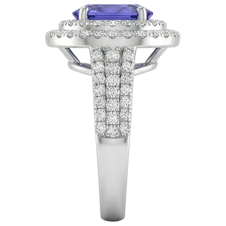 naturel oval tanzanite 5.25carats bague sur blanc