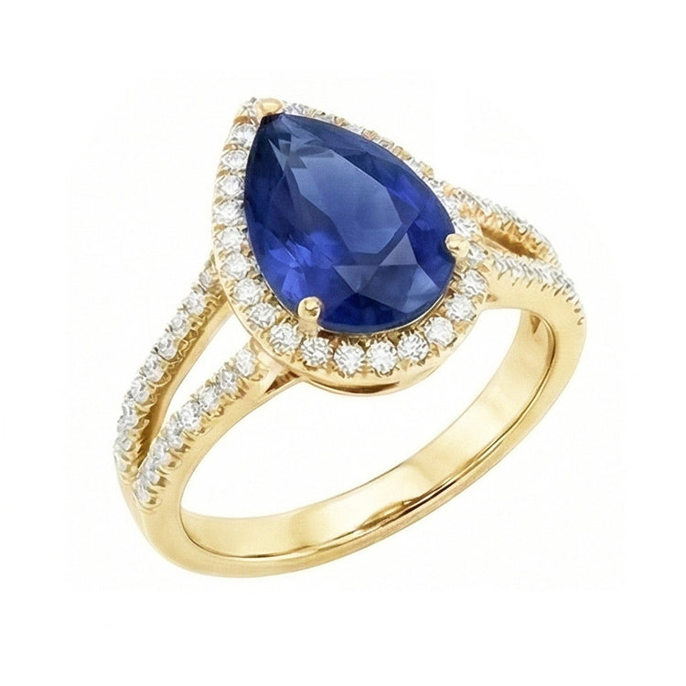 naturel pear diamant 8carats bague angle de côté