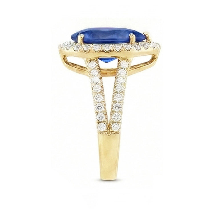 naturel pear diamant 8carats bague vue de profil