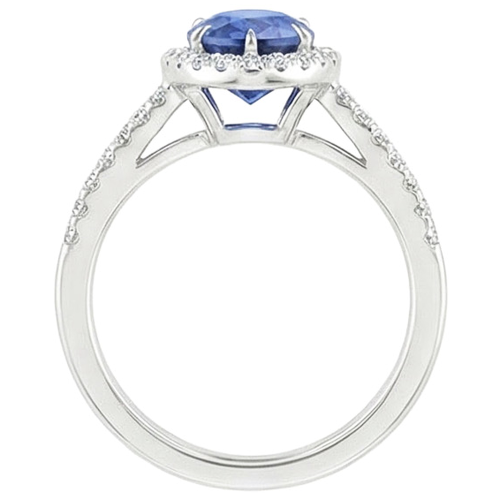 naturel pear diamant 4.50carats bague vue de dessus