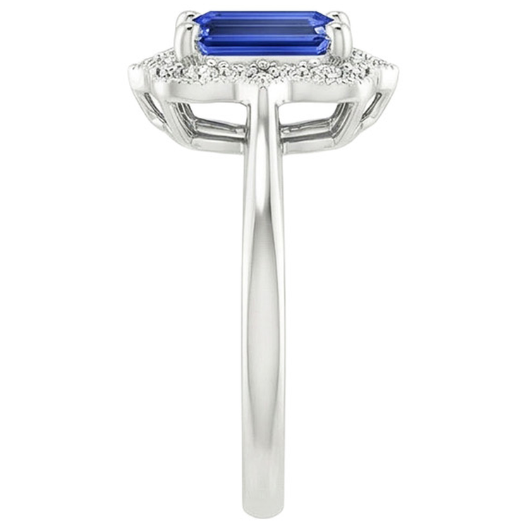 Bague Halo Emeraude Sri Lanka Saphir & Diamant Naturels Extraits des Mines ( et non cultivés en laboratoire ) 4 Carats Style Fleur