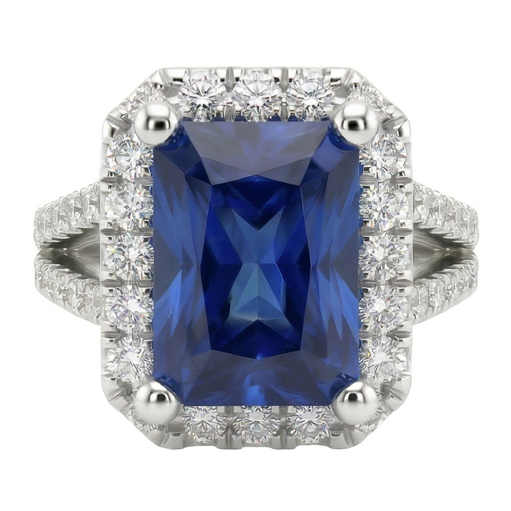 naturel round saphir 3.50carats bague détail rapproché