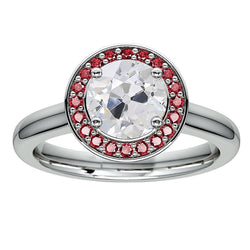 Bague Halo Femme Ronde Vieux Mineur Réel Diamant Saphir Rose 4.50 Carats