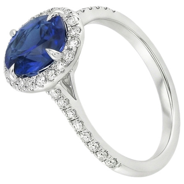 naturel oval saphir 3.25carats bague vue de dessus