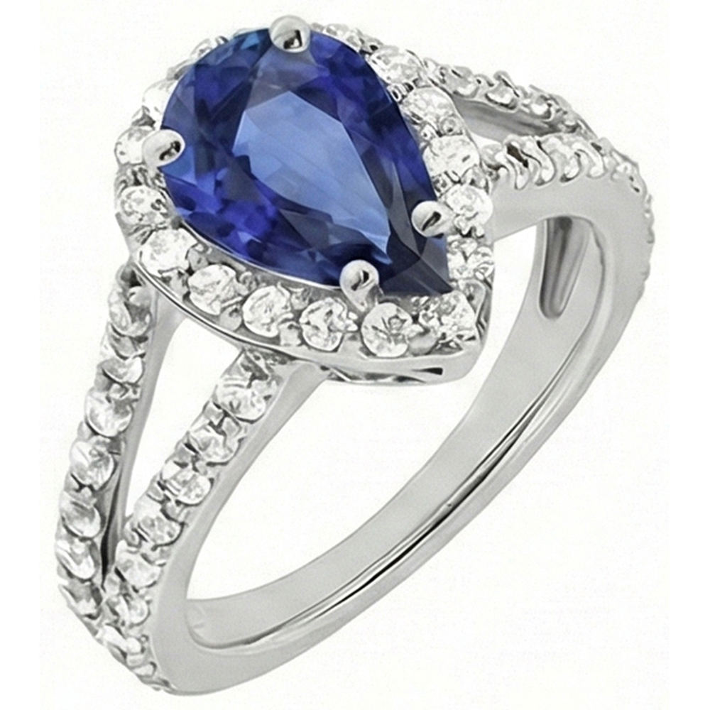 naturel pear diamant 4.75carats bague vue de dessus