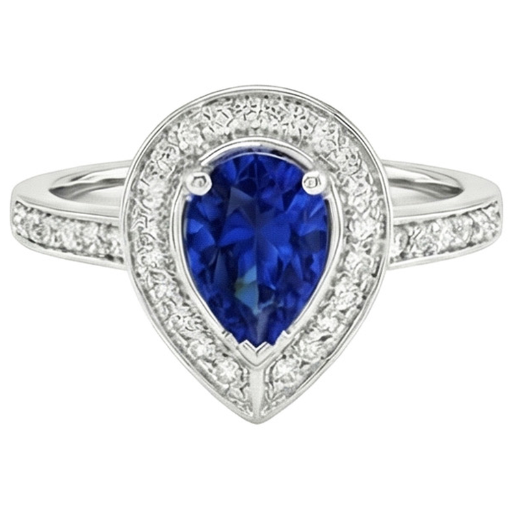 naturel pear diamant 3carats bague détail rapproché