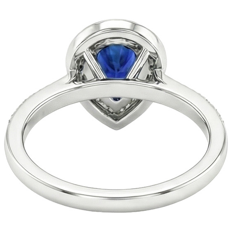 naturel pear diamant 3carats bague vue de profil