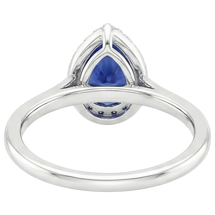 naturel pear diamant 5carats bague angle de côté
