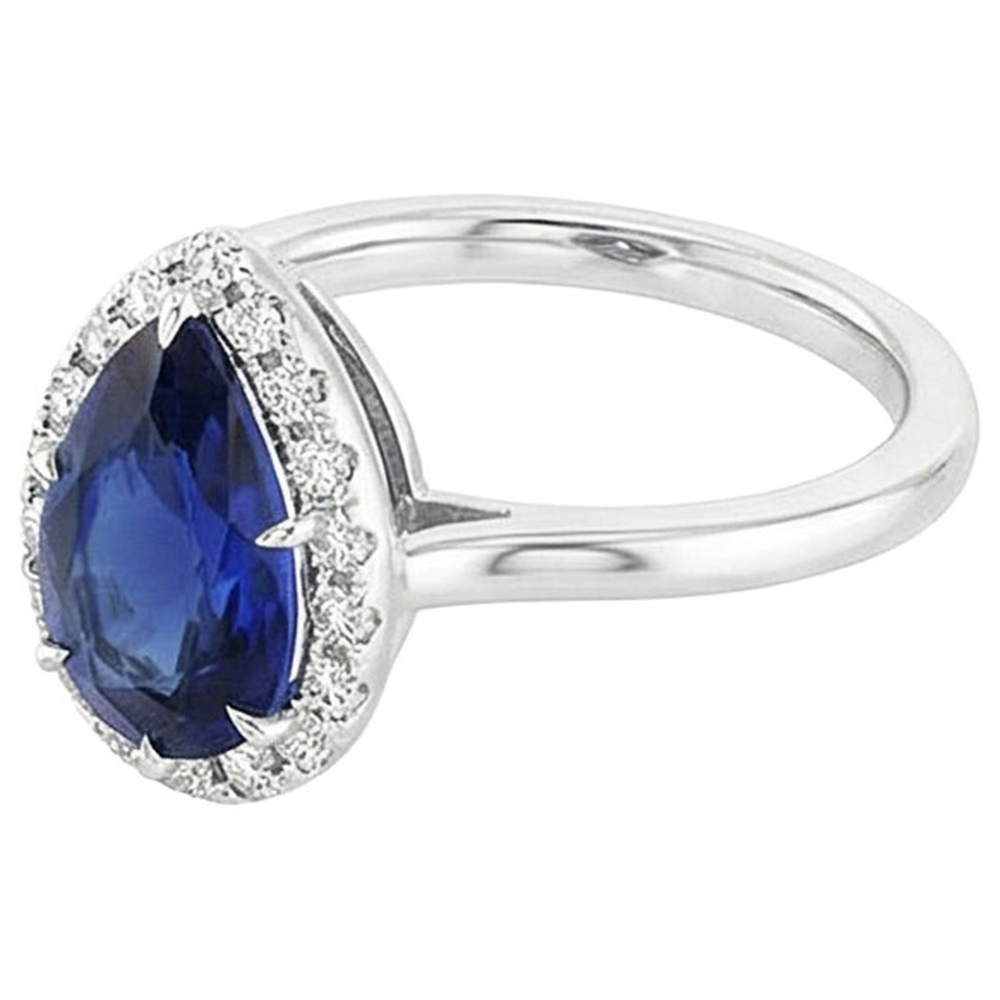 naturel pear diamant 5carats bague vue de profil