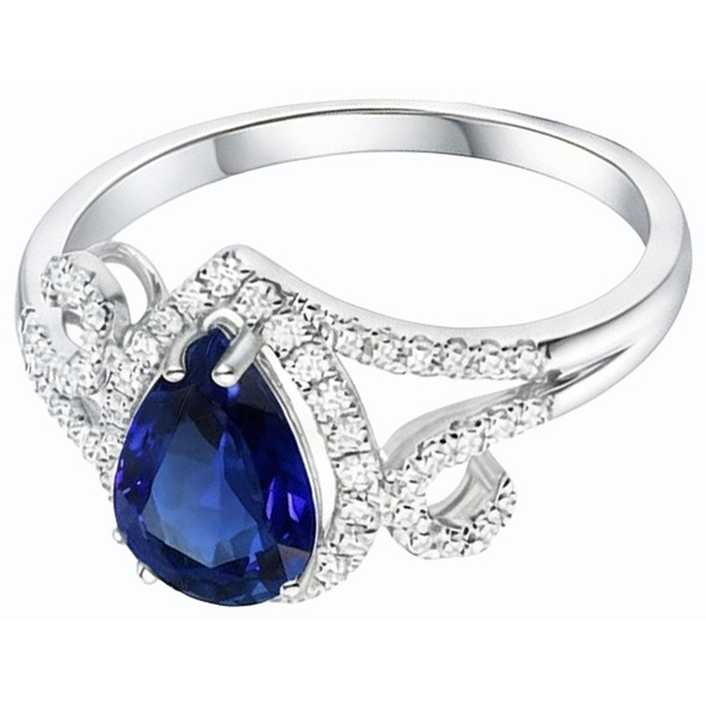 naturel pear diamant 3.50carats bague détail rapproché