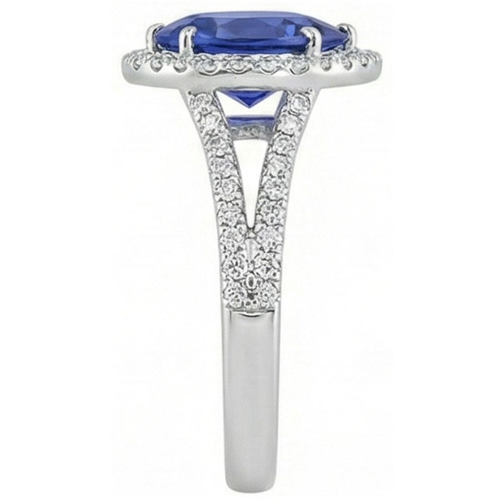 naturel pear diamant 5.50carats bague vue de profil