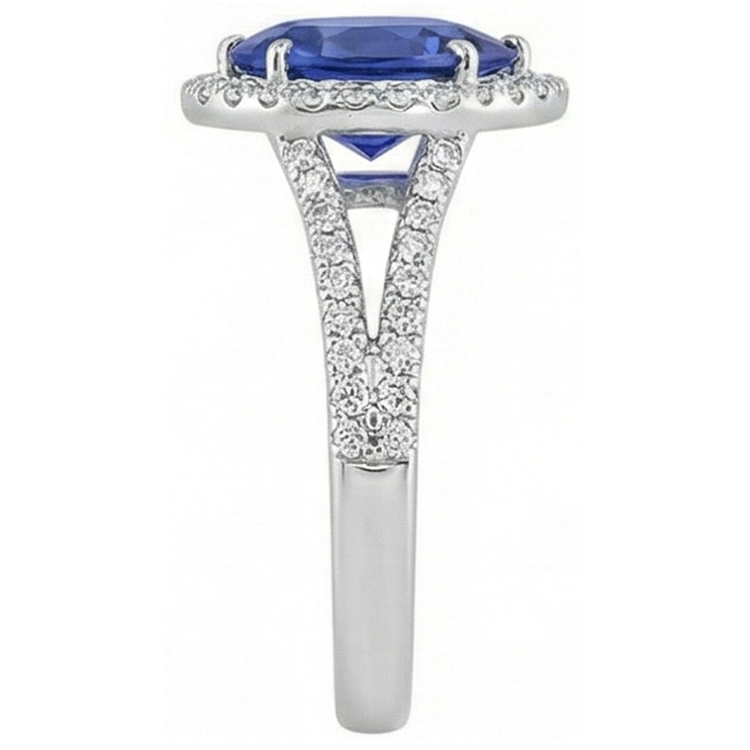 naturel pear diamant 5.50carats bague vue de profil