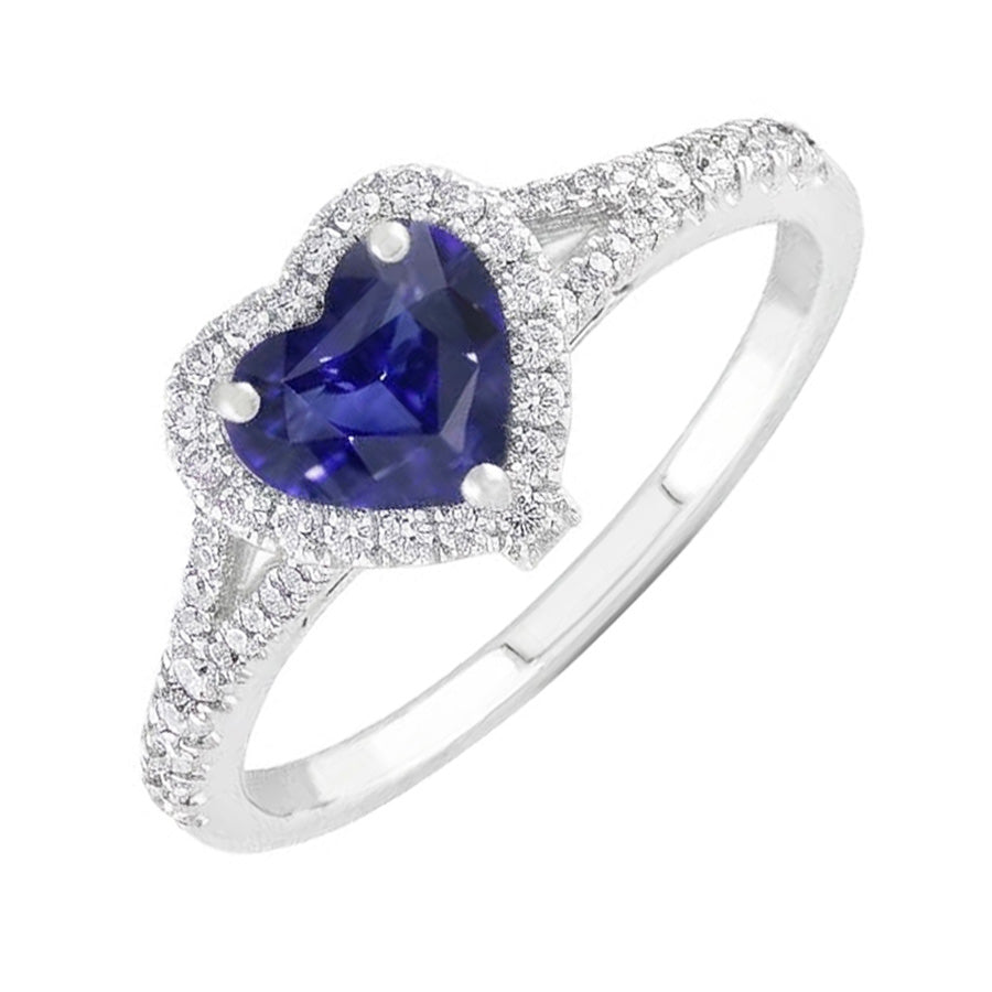 naturel heart diamant 3.50carats bague vue de face