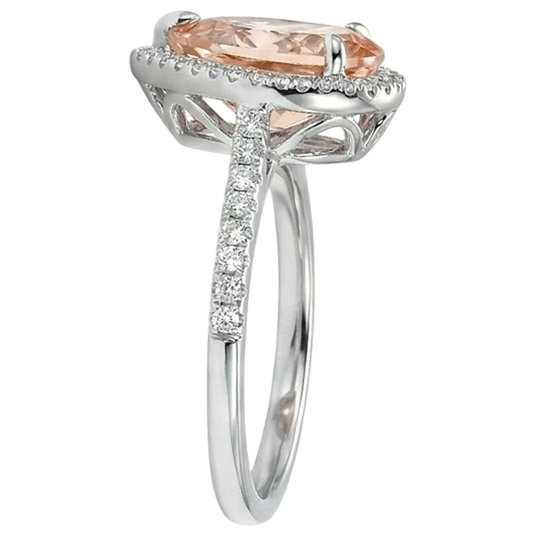 naturel pear morganite 10carats bague vue de profil