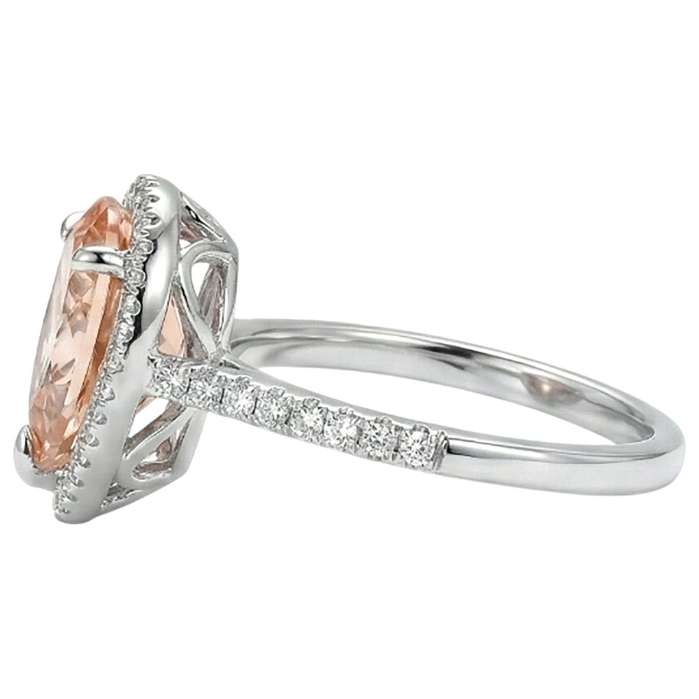 naturel pear morganite 10carats bague sur blanc