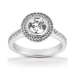 Bague Halo Naturel Diamant 2.22 Carats Femme Fiançailles Or Blanc