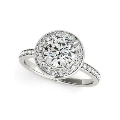 Bague Halo Naturel Diamants 2.82 Carats Or Blanc